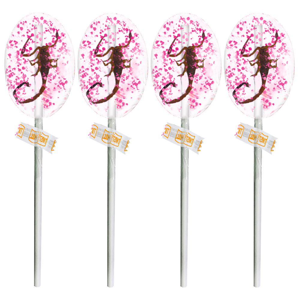 Cotton Candy Scorpion Lollipops
